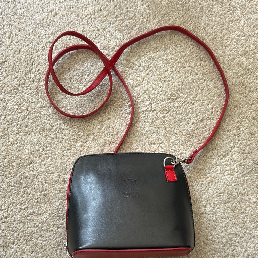 Stylish Black and Red Crossbody Bag